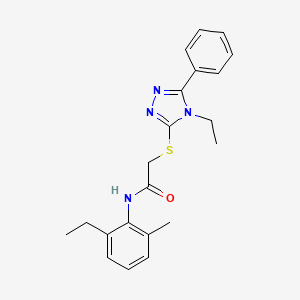 molecular formula C21H24N4OS B4067031 N-(2-ethyl-6-methylphenyl)-2-[(4-ethyl-5-phenyl-4H-1,2,4-triazol-3-yl)thio]acetamide 