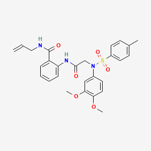 molecular formula C27H29N3O6S B4067044 N-烯丙基-2-({N-(3,4-二甲氧基苯基)-N-[(4-甲基苯基)磺酰基]甘氨酰}氨基)苯甲酰胺 