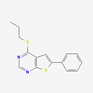 molecular formula C15H14N2S2 B4067047 6-苯基-4-(丙硫基)噻吩并[2,3-d]嘧啶 