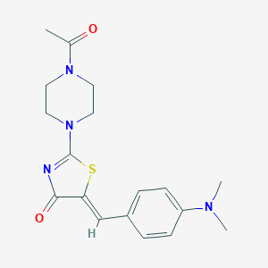 molecular formula C18H22N4O2S B406705 2-(4-acetyl-1-piperazinyl)-5-[4-(dimethylamino)benzylidene]-1,3-thiazol-4(5H)-one 