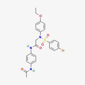 molecular formula C24H24BrN3O5S B4067051 N~1~-[4-(acetylamino)phenyl]-N~2~-[(4-bromophenyl)sulfonyl]-N~2~-(4-ethoxyphenyl)glycinamide 