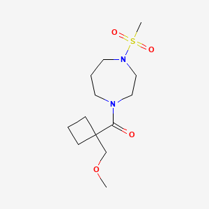 molecular formula C13H24N2O4S B4067069 1-{[1-(methoxymethyl)cyclobutyl]carbonyl}-4-(methylsulfonyl)-1,4-diazepane 