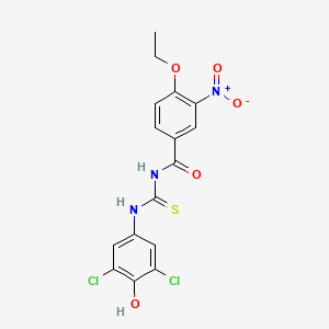 molecular formula C16H13Cl2N3O5S B4067075 N-{[(3,5-dichloro-4-hydroxyphenyl)amino]carbonothioyl}-4-ethoxy-3-nitrobenzamide 