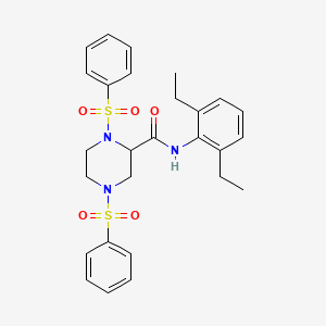 molecular formula C27H31N3O5S2 B4067085 N-(2,6-diethylphenyl)-1,4-bis(phenylsulfonyl)-2-piperazinecarboxamide 