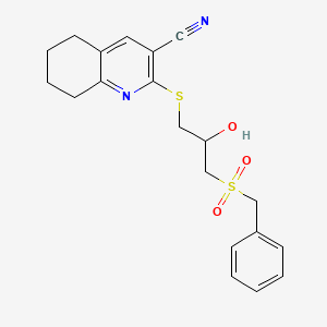 molecular formula C20H22N2O3S2 B4067092 2-{[3-(benzylsulfonyl)-2-hydroxypropyl]thio}-5,6,7,8-tetrahydro-3-quinolinecarbonitrile 