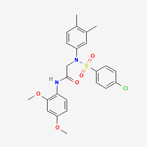 molecular formula C24H25ClN2O5S B4067100 N~2~-[(4-chlorophenyl)sulfonyl]-N~1~-(2,4-dimethoxyphenyl)-N~2~-(3,4-dimethylphenyl)glycinamide 