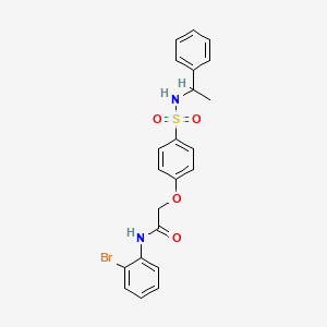 molecular formula C22H21BrN2O4S B4067108 N-(2-bromophenyl)-2-(4-{[(1-phenylethyl)amino]sulfonyl}phenoxy)acetamide 