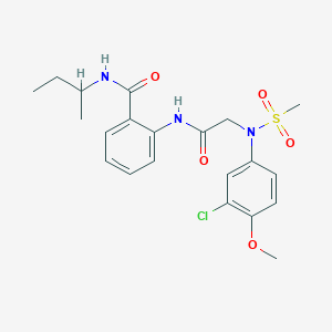 molecular formula C21H26ClN3O5S B4067112 N-(仲丁基)-2-{[N-(3-氯-4-甲氧苯基)-N-(甲磺酰基)甘氨酰]氨基}苯甲酰胺 