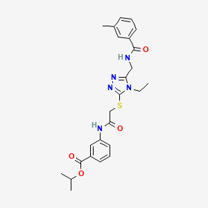 molecular formula C25H29N5O4S B4067132 isopropyl 3-({[(4-ethyl-5-{[(3-methylbenzoyl)amino]methyl}-4H-1,2,4-triazol-3-yl)thio]acetyl}amino)benzoate 