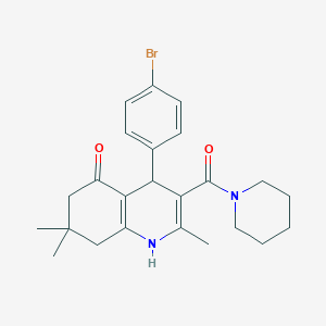 molecular formula C24H29BrN2O2 B4067143 4-(4-bromophenyl)-2,7,7-trimethyl-3-(1-piperidinylcarbonyl)-4,6,7,8-tetrahydro-5(1H)-quinolinone 
