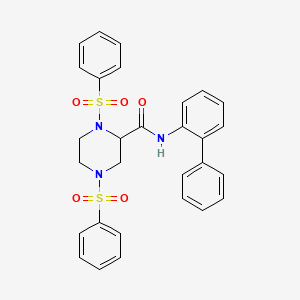 molecular formula C29H27N3O5S2 B4067148 N-2-联苯基-1,4-双(苯磺酰基)-2-哌嗪甲酰胺 