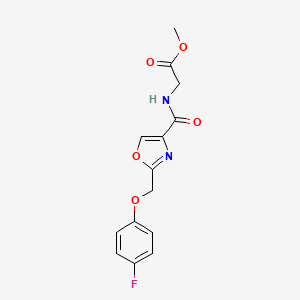molecular formula C14H13FN2O5 B4067154 methyl N-({2-[(4-fluorophenoxy)methyl]-1,3-oxazol-4-yl}carbonyl)glycinate 