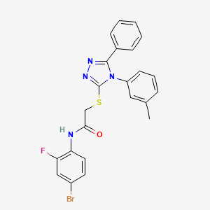 molecular formula C23H18BrFN4OS B4067160 N-(4-溴-2-氟苯基)-2-{[4-(3-甲基苯基)-5-苯基-4H-1,2,4-三唑-3-基]硫代}乙酰胺 