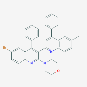 molecular formula C35H28BrN3O B406717 4-[6-溴-3-(6-甲基-4-苯基喹啉-2-基)-4-苯基喹啉-2-基]吗啉 CAS No. 332020-04-9