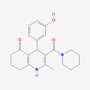 molecular formula C22H26N2O3 B4067170 4-(3-hydroxyphenyl)-2-methyl-3-(1-piperidinylcarbonyl)-4,6,7,8-tetrahydro-5(1H)-quinolinone 