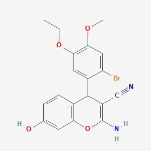 molecular formula C19H17BrN2O4 B4067183 2-amino-4-(2-bromo-5-ethoxy-4-methoxyphenyl)-7-hydroxy-4H-chromene-3-carbonitrile 