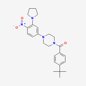 molecular formula C25H32N4O3 B4067205 1-(4-tert-butylbenzoyl)-4-[4-nitro-3-(1-pyrrolidinyl)phenyl]piperazine 
