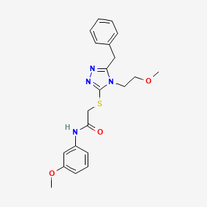 molecular formula C21H24N4O3S B4067216 2-{[5-benzyl-4-(2-methoxyethyl)-4H-1,2,4-triazol-3-yl]thio}-N-(3-methoxyphenyl)acetamide 