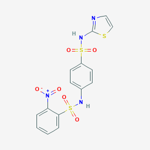 molecular formula C15H12N4O6S3 B406724 2-nitro-N-[4-(1,3-thiazol-2-ylsulfamoyl)phenyl]benzenesulfonamide CAS No. 296244-27-4