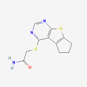 molecular formula C11H11N3OS2 B4067243 2-(6,7-dihydro-5H-cyclopenta[4,5]thieno[2,3-d]pyrimidin-4-ylthio)acetamide 