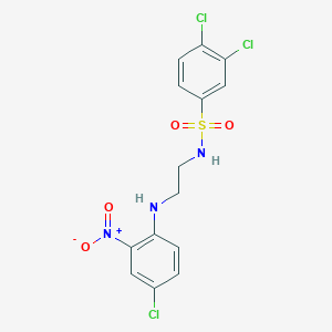 molecular formula C14H12Cl3N3O4S B4067249 3,4-二氯-N-{2-[(4-氯-2-硝基苯基)氨基]乙基}苯磺酰胺 