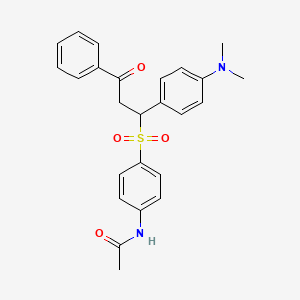 molecular formula C25H26N2O4S B4067256 N-[4-({1-[4-(dimethylamino)phenyl]-3-oxo-3-phenylpropyl}sulfonyl)phenyl]acetamide 