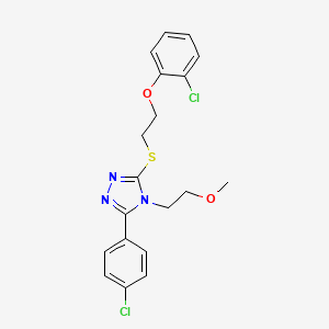 molecular formula C19H19Cl2N3O2S B4067263 3-{[2-(2-chlorophenoxy)ethyl]thio}-5-(4-chlorophenyl)-4-(2-methoxyethyl)-4H-1,2,4-triazole 