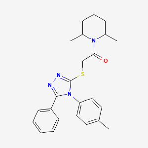 molecular formula C24H28N4OS B4067264 2,6-二甲基-1-({[4-(4-甲苯基)-5-苯基-4H-1,2,4-三唑-3-基]硫}乙酰)哌啶 