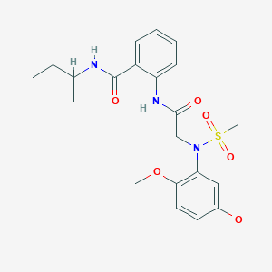 molecular formula C22H29N3O6S B4067268 N-(sec-butyl)-2-{[N-(2,5-dimethoxyphenyl)-N-(methylsulfonyl)glycyl]amino}benzamide 