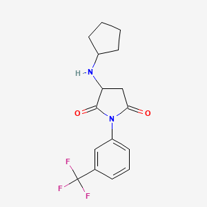 molecular formula C16H17F3N2O2 B4067274 3-(cyclopentylamino)-1-[3-(trifluoromethyl)phenyl]-2,5-pyrrolidinedione 