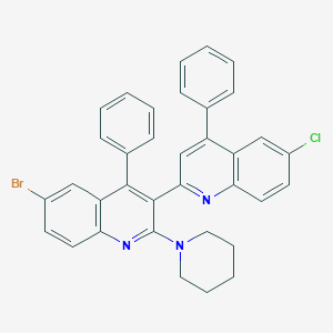 6'-Bromo-6-chloro-2'-(1-piperidinyl)-2,3'-bis[4-phenylquinoline]