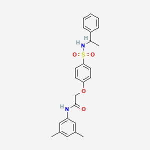 molecular formula C24H26N2O4S B4067290 N-(3,5-dimethylphenyl)-2-(4-{[(1-phenylethyl)amino]sulfonyl}phenoxy)acetamide 
