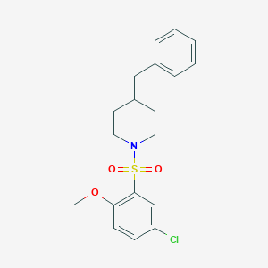 molecular formula C19H22ClNO3S B406734 4-Benzyl-1-(5-chloro-2-methoxyphenyl)sulfonylpiperidine CAS No. 332021-58-6