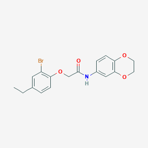 molecular formula C18H18BrNO4 B4067358 2-(2-bromo-4-ethylphenoxy)-N-(2,3-dihydro-1,4-benzodioxin-6-yl)acetamide 