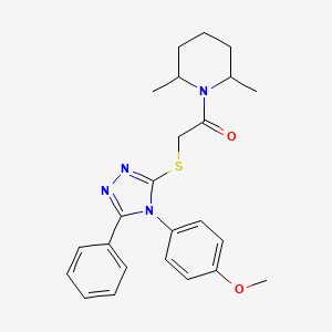 molecular formula C24H28N4O2S B4067417 1-({[4-(4-甲氧基苯基)-5-苯基-4H-1,2,4-三唑-3-基]硫代}乙酰)-2,6-二甲基哌啶 