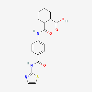 molecular formula C18H19N3O4S B4067424 2-[({4-[(1,3-thiazol-2-ylamino)carbonyl]phenyl}amino)carbonyl]cyclohexanecarboxylic acid 
