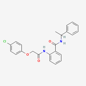 molecular formula C23H21ClN2O3 B4067432 2-{[(4-chlorophenoxy)acetyl]amino}-N-(1-phenylethyl)benzamide 