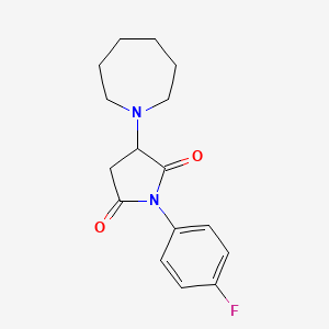 molecular formula C16H19FN2O2 B4067434 3-(1-氮杂环戊基)-1-(4-氟苯基)-2,5-吡咯烷二酮 