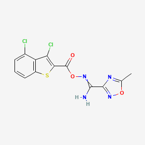 molecular formula C13H8Cl2N4O3S B4067439 N'-{[(3,4-dichloro-1-benzothien-2-yl)carbonyl]oxy}-5-methyl-1,2,4-oxadiazole-3-carboximidamide 