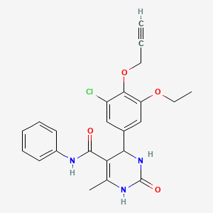 molecular formula C23H22ClN3O4 B4067448 4-[3-氯-5-乙氧基-4-(2-炔-1-基氧基)苯基]-6-甲基-2-氧代-N-苯基-1,2,3,4-四氢-5-嘧啶甲酰胺 