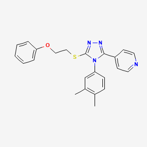 molecular formula C23H22N4OS B4067452 4-{4-(3,4-二甲苯基)-5-[(2-苯氧基乙基)硫代]-4H-1,2,4-三唑-3-基}吡啶 