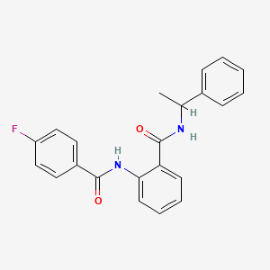 molecular formula C22H19FN2O2 B4067458 2-[(4-fluorobenzoyl)amino]-N-(1-phenylethyl)benzamide 