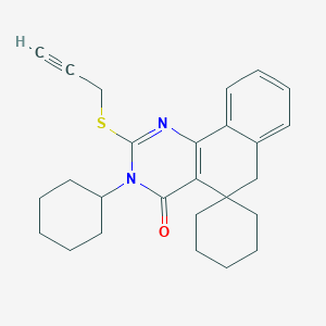 3-cyclohexyl-2-(2-propynylsulfanyl)-5,6-dihydrospiro(benzo[h]quinazoline-5,1'-cyclohexane)-4(3H)-one
