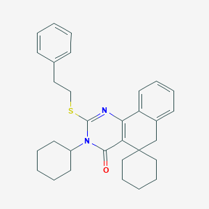 3-cyclohexyl-2-(2-phenylethylsulfanyl)spiro[6H-benzo[h]quinazoline-5,1'-cyclohexane]-4-one