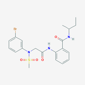 molecular formula C20H24BrN3O4S B4067473 2-{[N-(3-溴苯基)-N-(甲磺酰基)甘氨酰]氨基}-N-(仲丁基)苯甲酰胺 