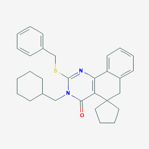 2-benzylsulfanyl-3-(cyclohexylmethyl)spiro[6H-benzo[h]quinazoline-5,1'-cyclopentane]-4-one