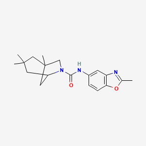molecular formula C19H25N3O2 B4067535 1,3,3-trimethyl-N-(2-methyl-1,3-benzoxazol-5-yl)-6-azabicyclo[3.2.1]octane-6-carboxamide 