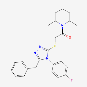 molecular formula C24H27FN4OS B4067539 1-({[5-benzyl-4-(4-fluorophenyl)-4H-1,2,4-triazol-3-yl]thio}acetyl)-2,6-dimethylpiperidine 