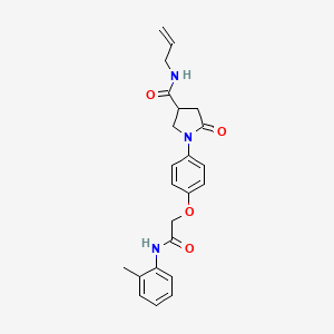 molecular formula C23H25N3O4 B4067544 N-烯丙基-1-(4-{2-[(2-甲基苯基)氨基]-2-氧代乙氧基}苯基)-5-氧代-3-吡咯烷甲酰胺 