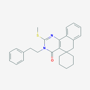 2-methylsulfanyl-3-(2-phenylethyl)spiro[6H-benzo[h]quinazoline-5,1'-cyclohexane]-4-one